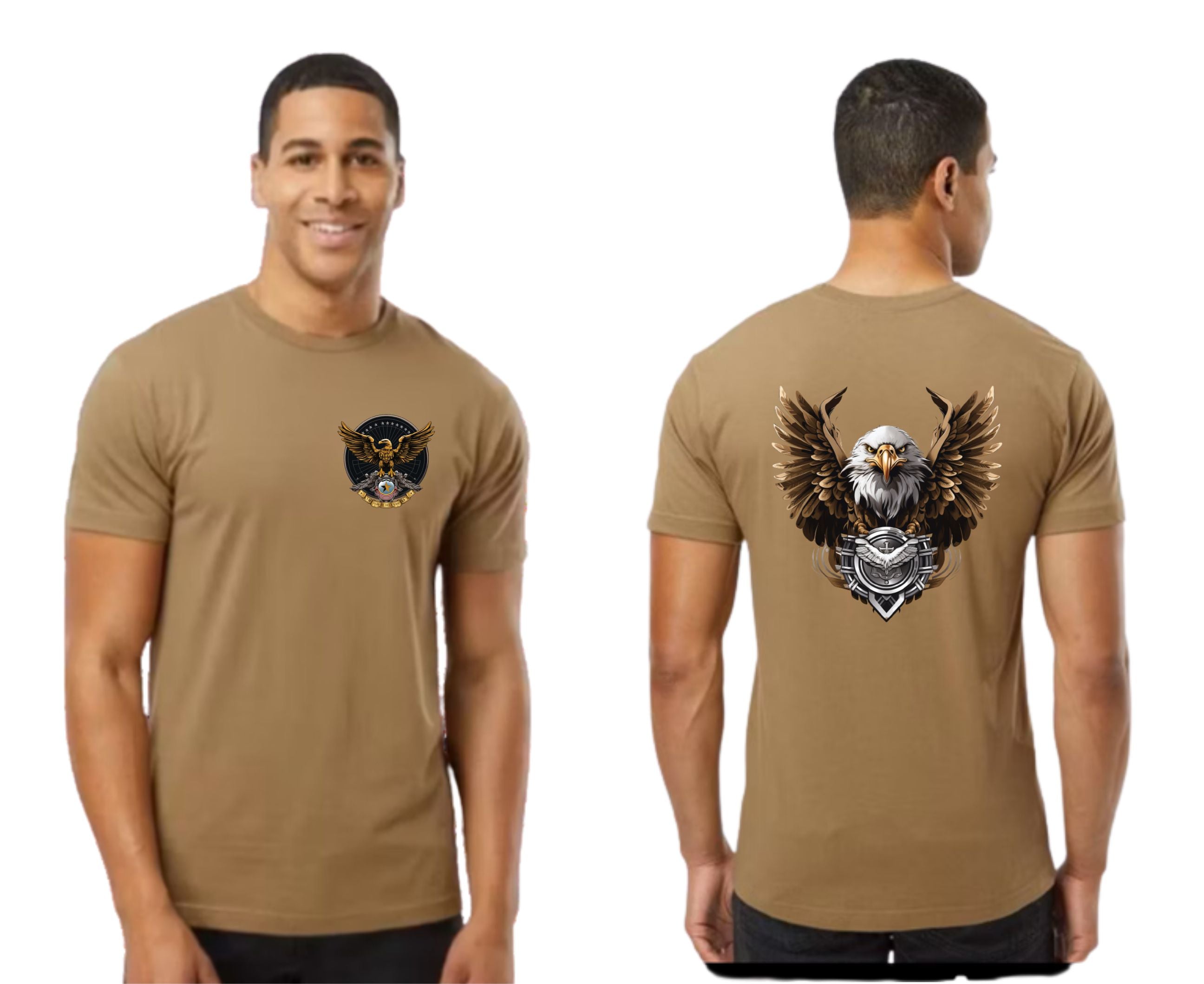 Custom military shirts personalized Coyote brown squadron shirts