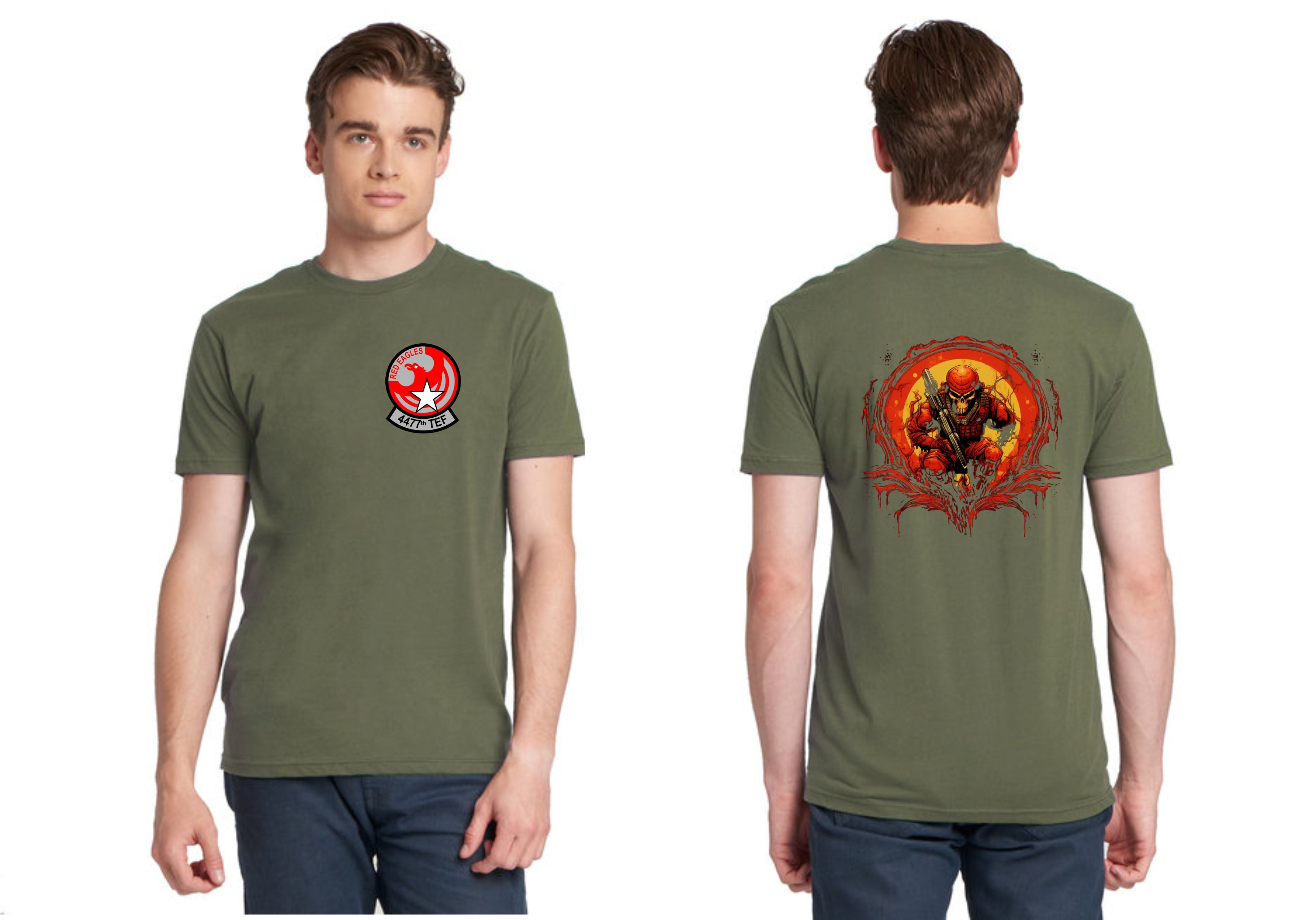 Custom military shirts personalized Coyote brown squadron shirts